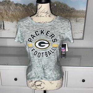 NWT💚 Greenbay Packers NFL Team Apparel Women's Logo Twisted Knot Green T-Shirt